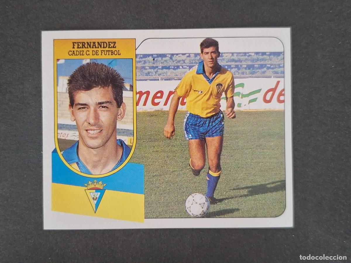 Cromos de f&uacute;tbol: L3 FERNANDEZ CADIZ C. F. LIGA ESTE 1991 1992 91 92 CARTON SIN PEGAR NUNCA PEGADO