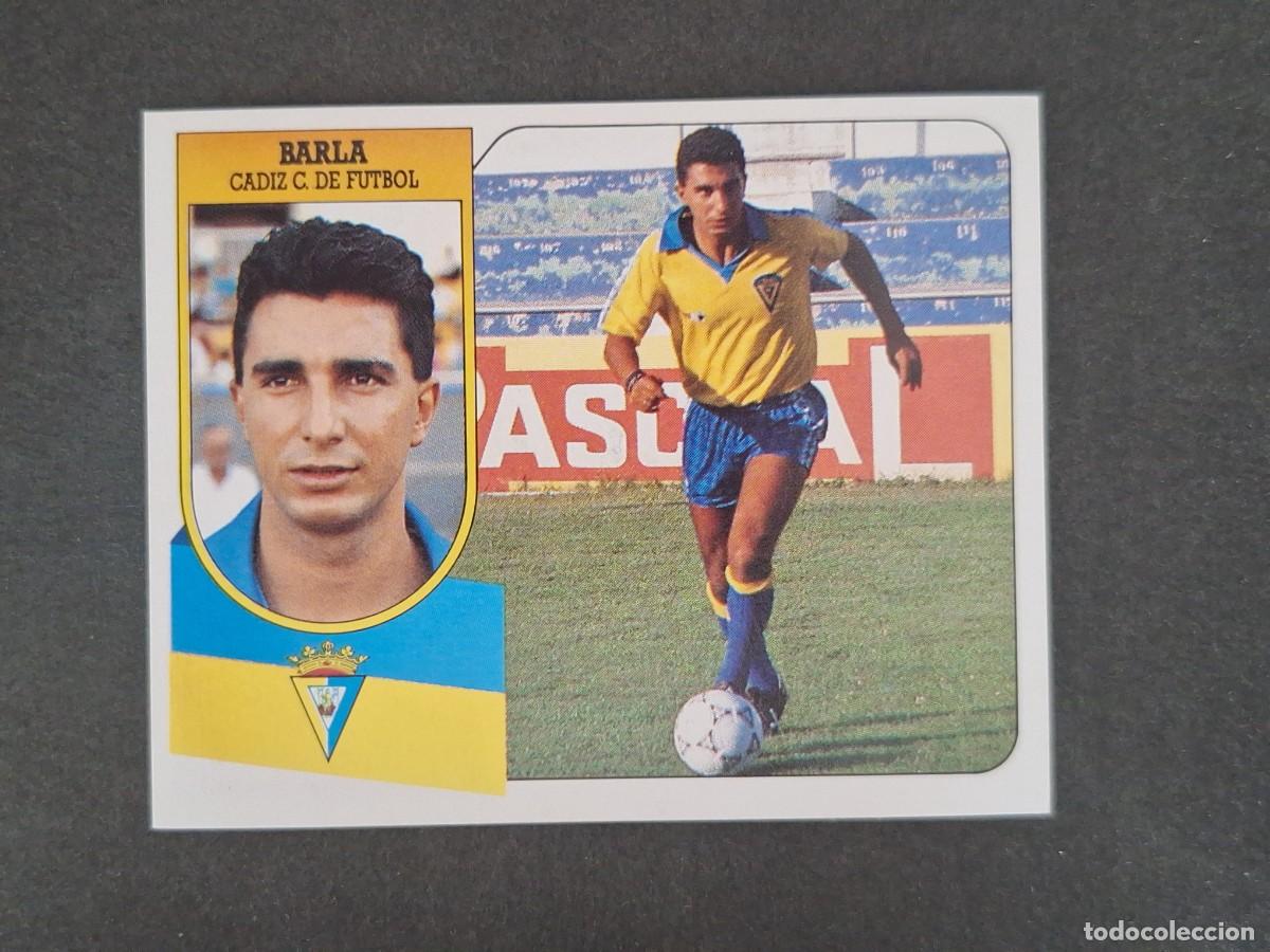 Cromos de f&uacute;tbol: L3 BARLA CADIZ C. F. LIGA ESTE 1991 1992 91 92 CARTON SIN PEGAR NUNCA PEGADO