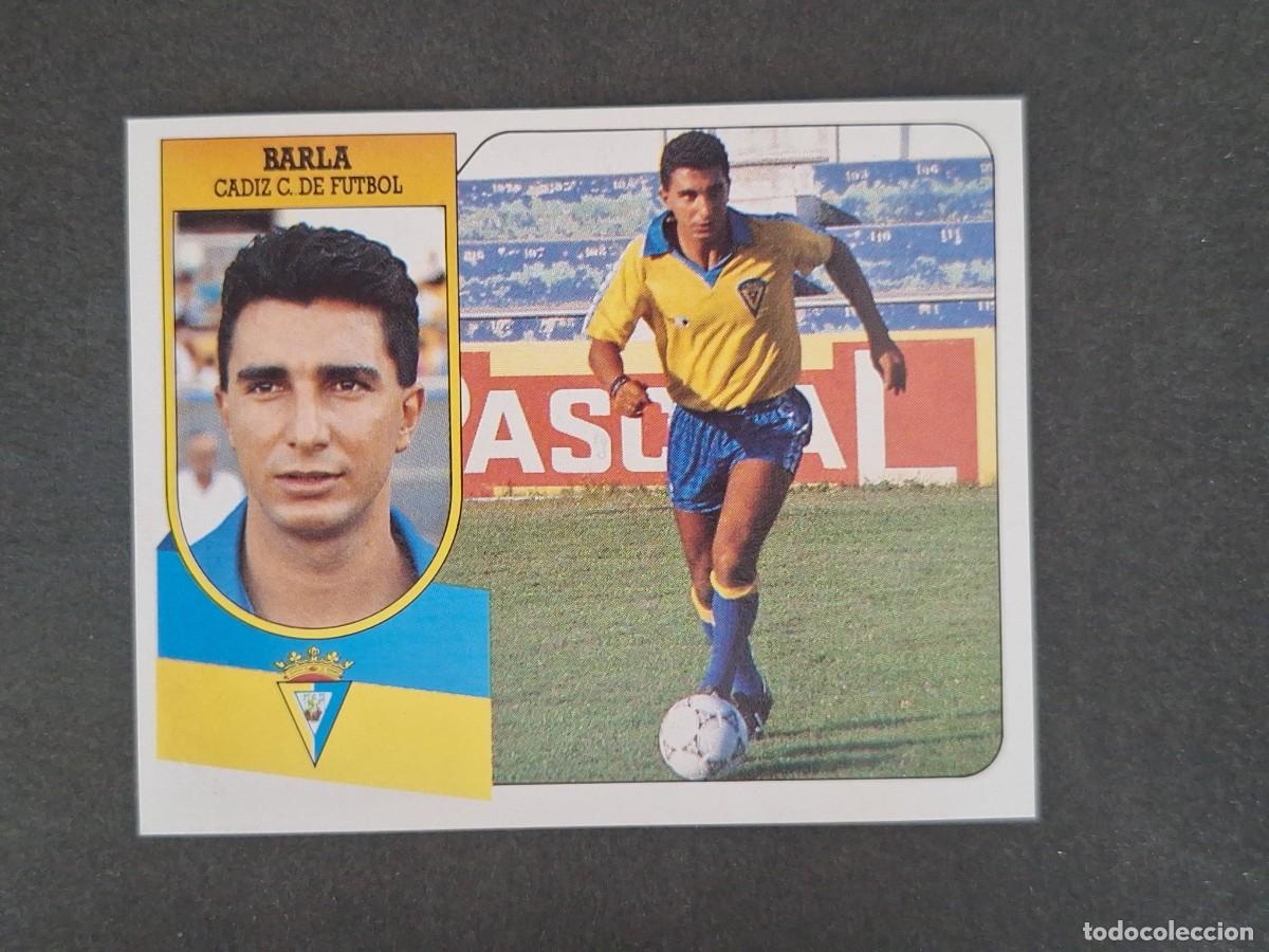 Cromos de f&uacute;tbol: L3 BARLA CADIZ C. F. LIGA ESTE 1991 1992 91 92 CARTON SIN PEGAR NUNCA PEGADO