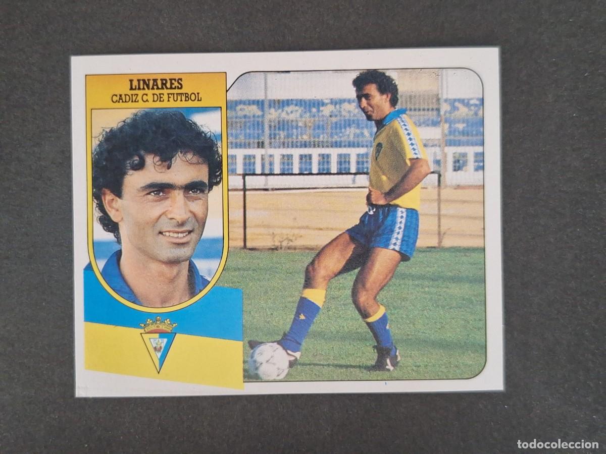 Cromos de f&uacute;tbol: L3 LINARES CADIZ C. F. LIGA ESTE 1991 1992 91 92 CARTON SIN PEGAR NUNCA PEGADO
