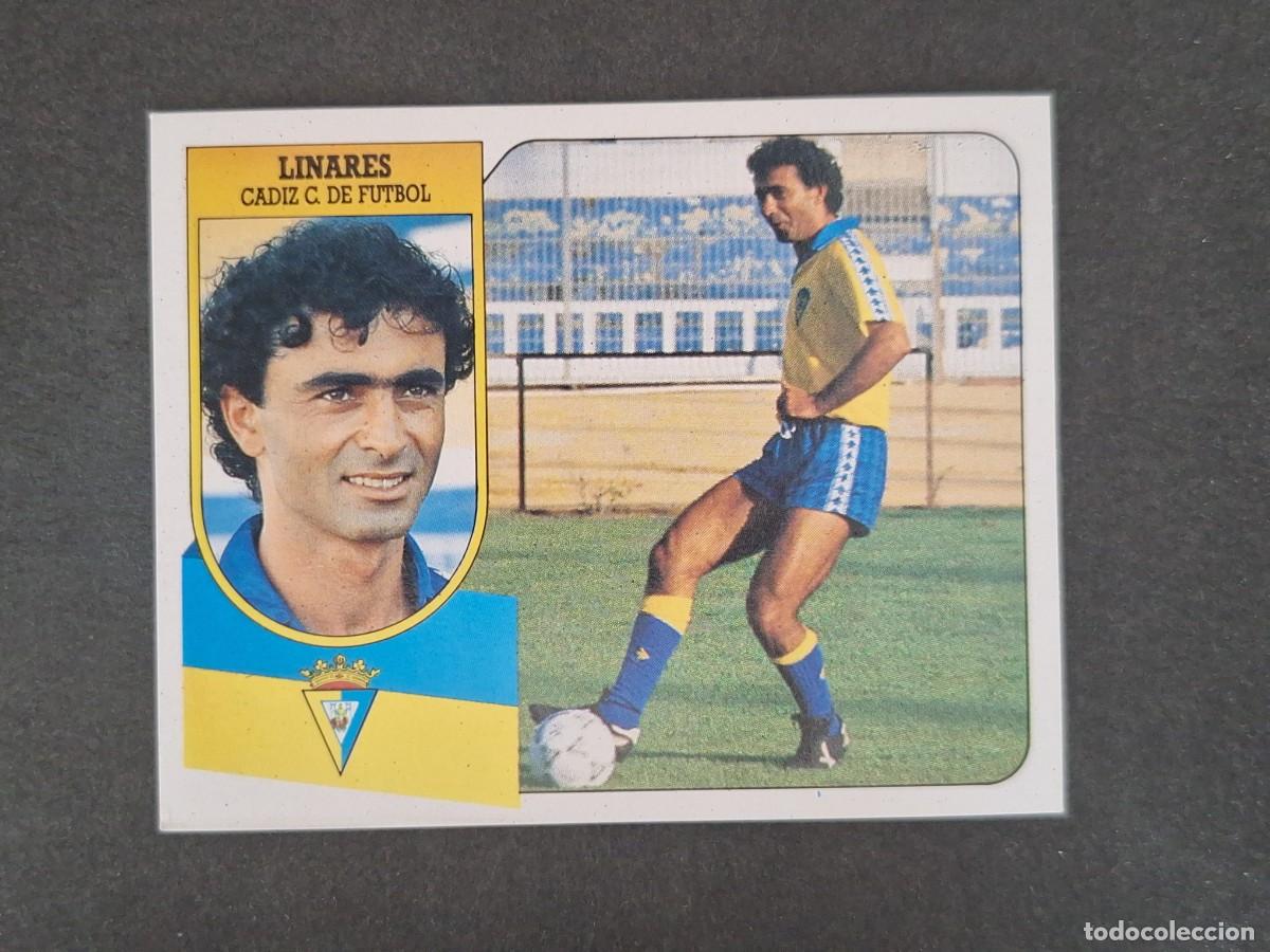 Cromos de f&uacute;tbol: L3 LINARES CADIZ C. F. LIGA ESTE 1991 1992 91 92 CARTON SIN PEGAR NUNCA PEGADO