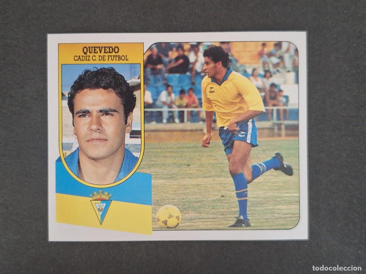 Cromos de f&uacute;tbol: L3 QUEVEDO CADIZ C. F. LIGA ESTE 1991 1992 91 92 CARTON SIN PEGAR NUNCA PEGADO