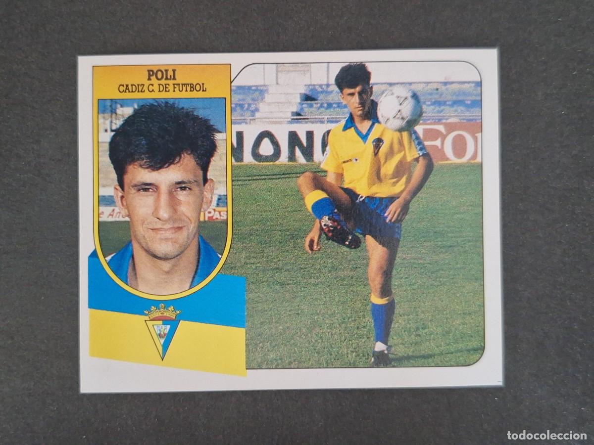Cromos de f&uacute;tbol: L3 POLI CADIZ C. F. LIGA ESTE 1991 1992 91 92 CARTON SIN PEGAR NUNCA PEGADO
