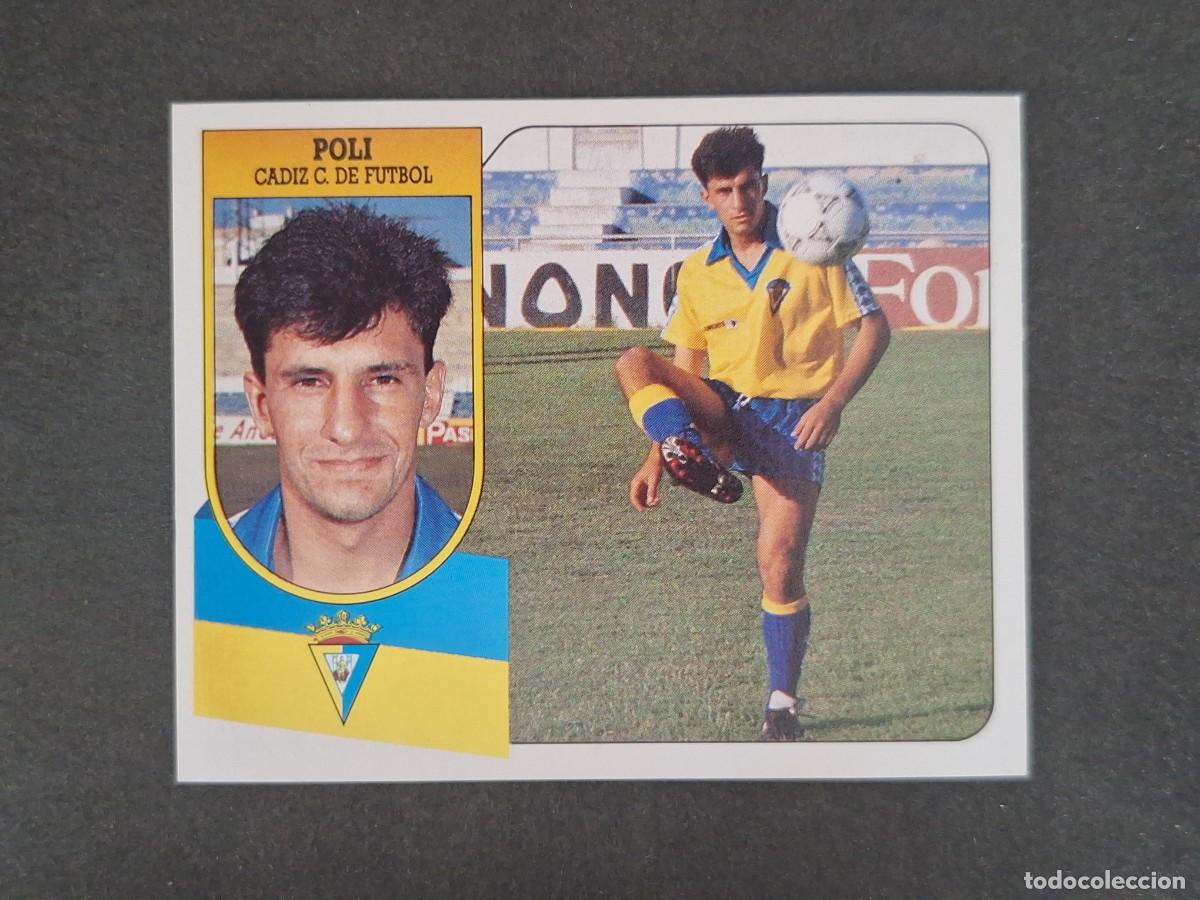 Cromos de f&uacute;tbol: L3 POLI CADIZ C. F. LIGA ESTE 1991 1992 91 92 CARTON SIN PEGAR NUNCA PEGADO