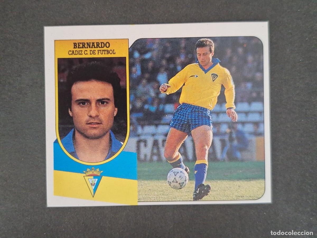 Cromos de f&uacute;tbol: L3 BERNARDO CADIZ C. F. LIGA ESTE 1991 1992 91 92 CARTON SIN PEGAR NUNCA PEGADO