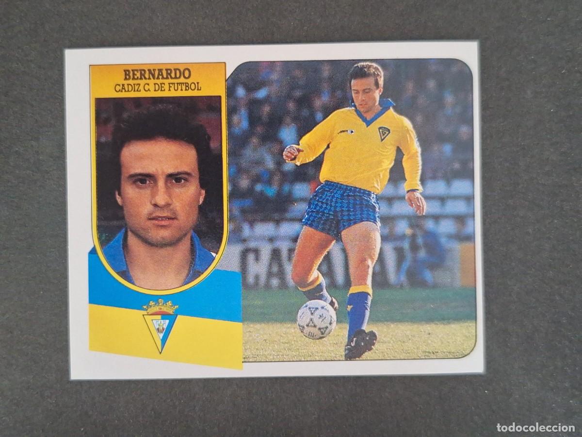 Cromos de f&uacute;tbol: L3 BERNARDO CADIZ C. F. LIGA ESTE 1991 1992 91 92 CARTON SIN PEGAR NUNCA PEGADO