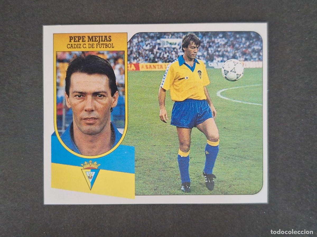 Cromos de f&uacute;tbol: L3 PEPE MEJIAS CADIZ C. F. LIGA ESTE 1991 1992 91 92 CARTON SIN PEGAR NUNCA PEGADO