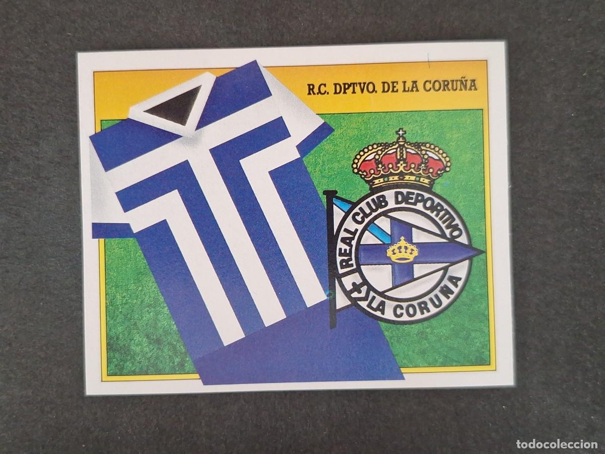 Cromos de f&uacute;tbol: L3 ESCUDO DEPORTIVO DE LA CORU&Ntilde;A LIGA ESTE 1991 1992 91 92 CARTON SIN PEGAR NUNCA PEGADO