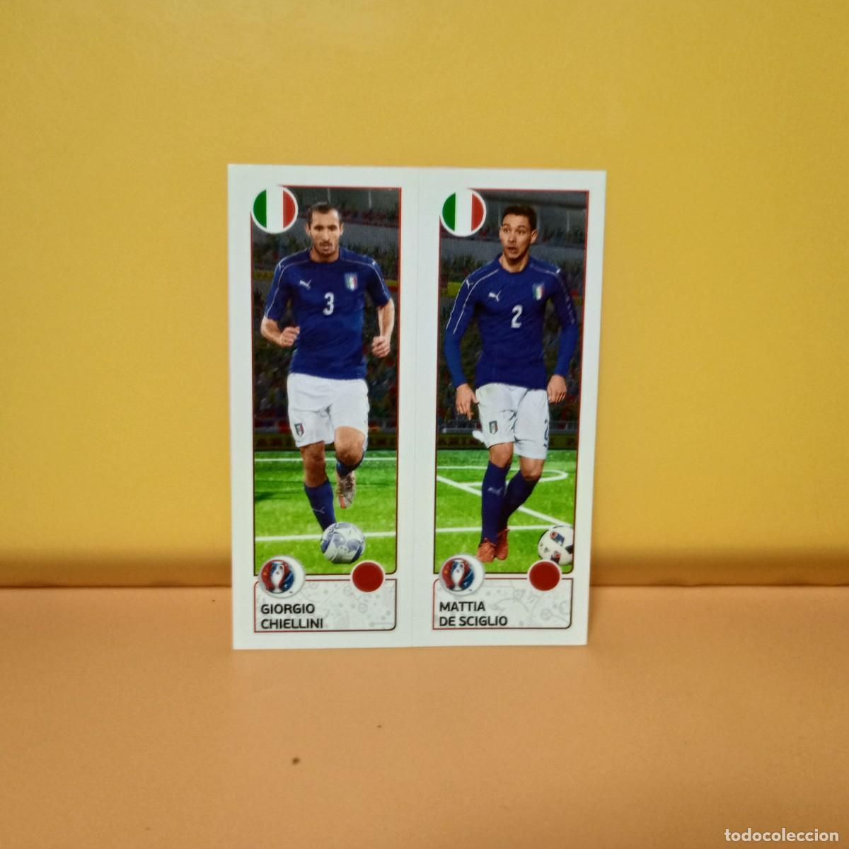 Cromos de f&uacute;tbol: PANINI EURO 2016 FRANCE; EUROCOPA FRANCIA: ITALIA CHIELLINI/DE SCIGLIO 493 A/B