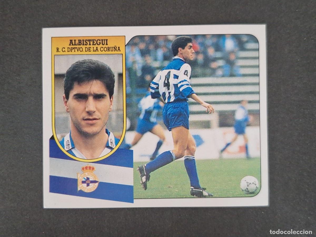 Cromos de f&uacute;tbol: L3 ALBISTEGUI DEPORTIVO DE LA CORU&Ntilde;A LIGA ESTE 1991 1992 91 92 CARTON SIN PEGAR NUNCA PEGADO