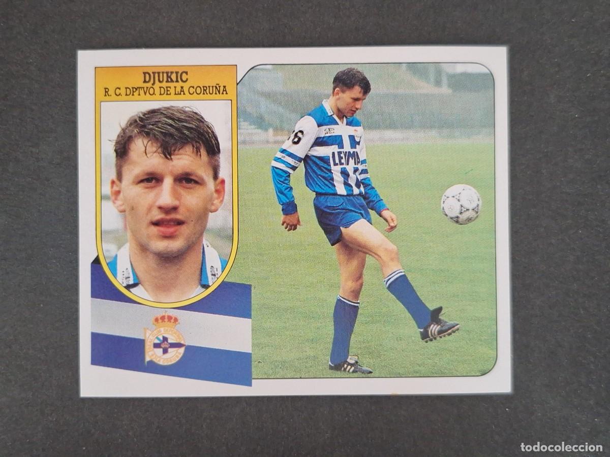 Cromos de f&uacute;tbol: L3 DJUKIC DEPORTIVO DE LA CORU&Ntilde;A LIGA ESTE 1991 1992 91 92 CARTON SIN PEGAR NUNCA PEGADO