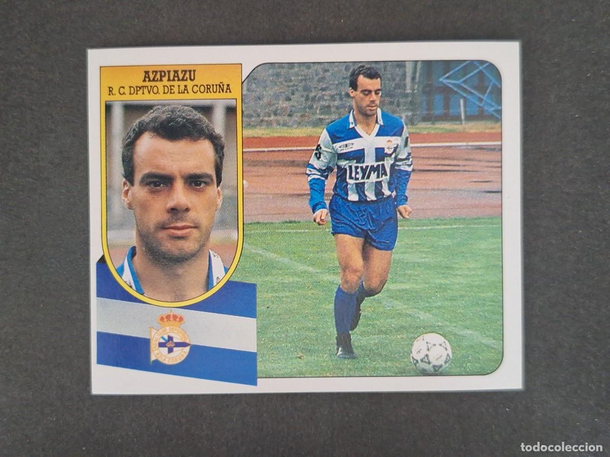 Cromos de f&uacute;tbol: L3 AZPIAZU DEPORTIVO DE LA CORU&Ntilde;A LIGA ESTE 1991 1992 91 92 CARTON SIN PEGAR NUNCA PEGADO