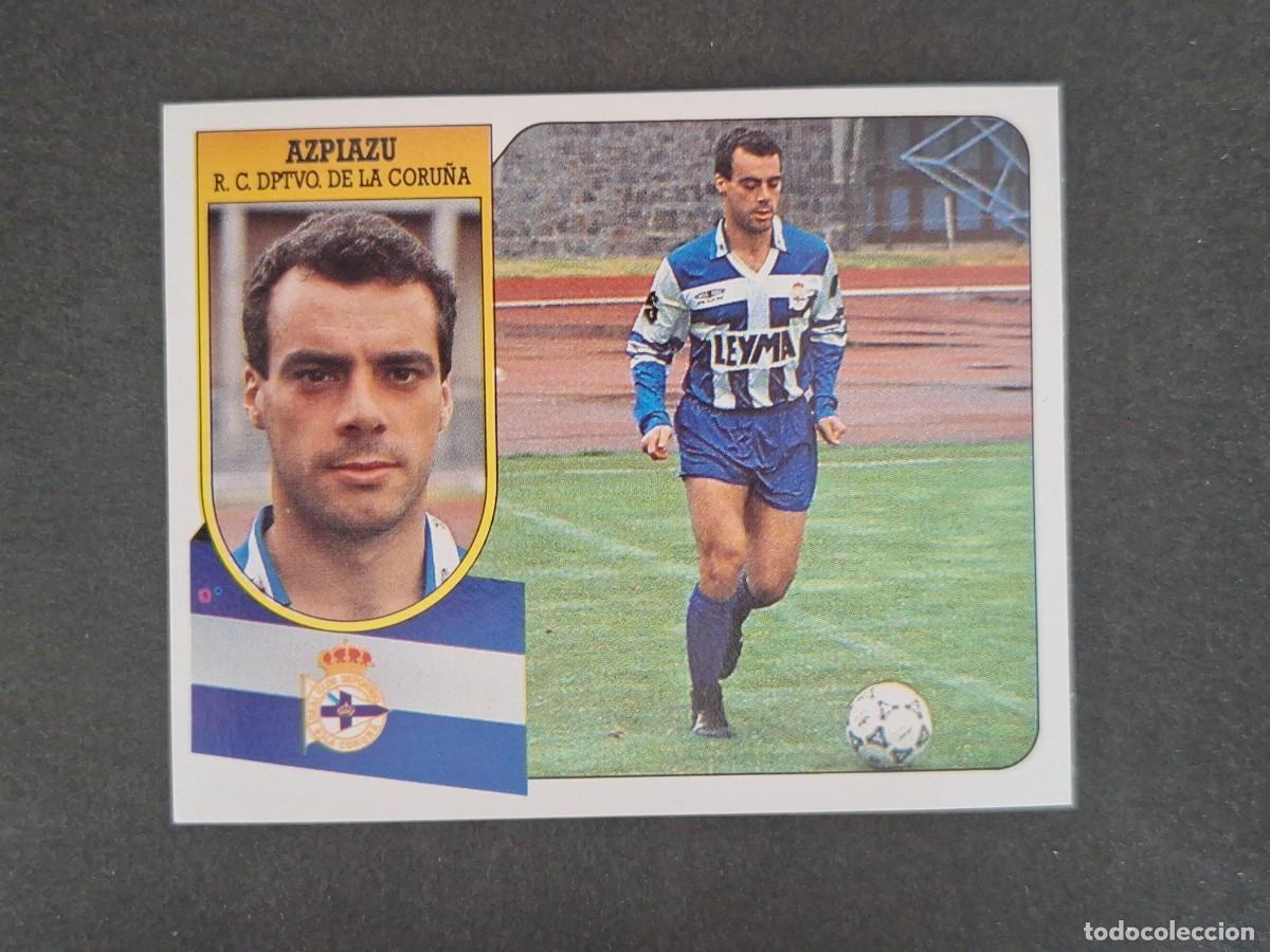 Cromos de f&uacute;tbol: L3 AZPIAZU DEPORTIVO DE LA CORU&Ntilde;A LIGA ESTE 1991 1992 91 92 CARTON SIN PEGAR NUNCA PEGADO