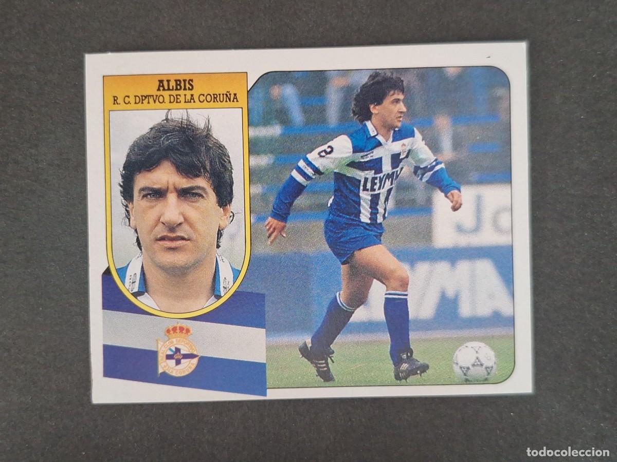 Cromos de f&uacute;tbol: L3 ALBIS DEPORTIVO DE LA CORU&Ntilde;A LIGA ESTE 1991 1992 91 92 CARTON SIN PEGAR NUNCA PEGADO