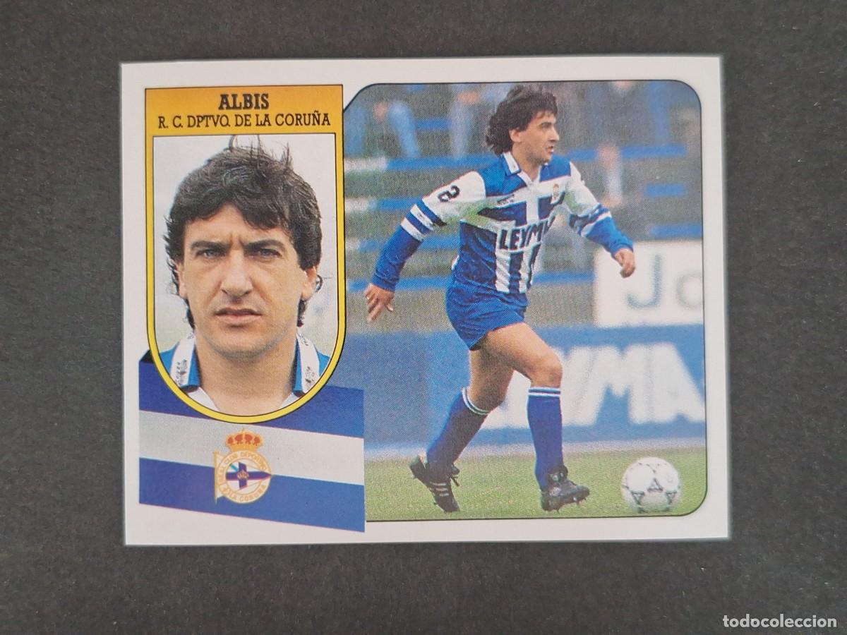 Cromos de f&uacute;tbol: L3 ALBIS DEPORTIVO DE LA CORU&Ntilde;A LIGA ESTE 1991 1992 91 92 CARTON SIN PEGAR NUNCA PEGADO