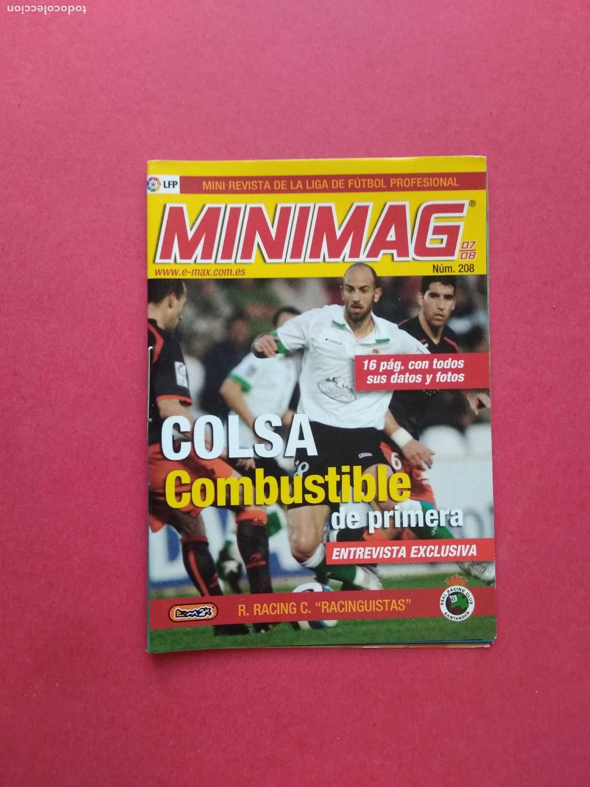 Cromos de f&uacute;tbol: MINI REVISTA MINIMAG E MAX LIGA 07 08 2007 2008 RACING DE SANTANDER N&ordm; 208 COLSA