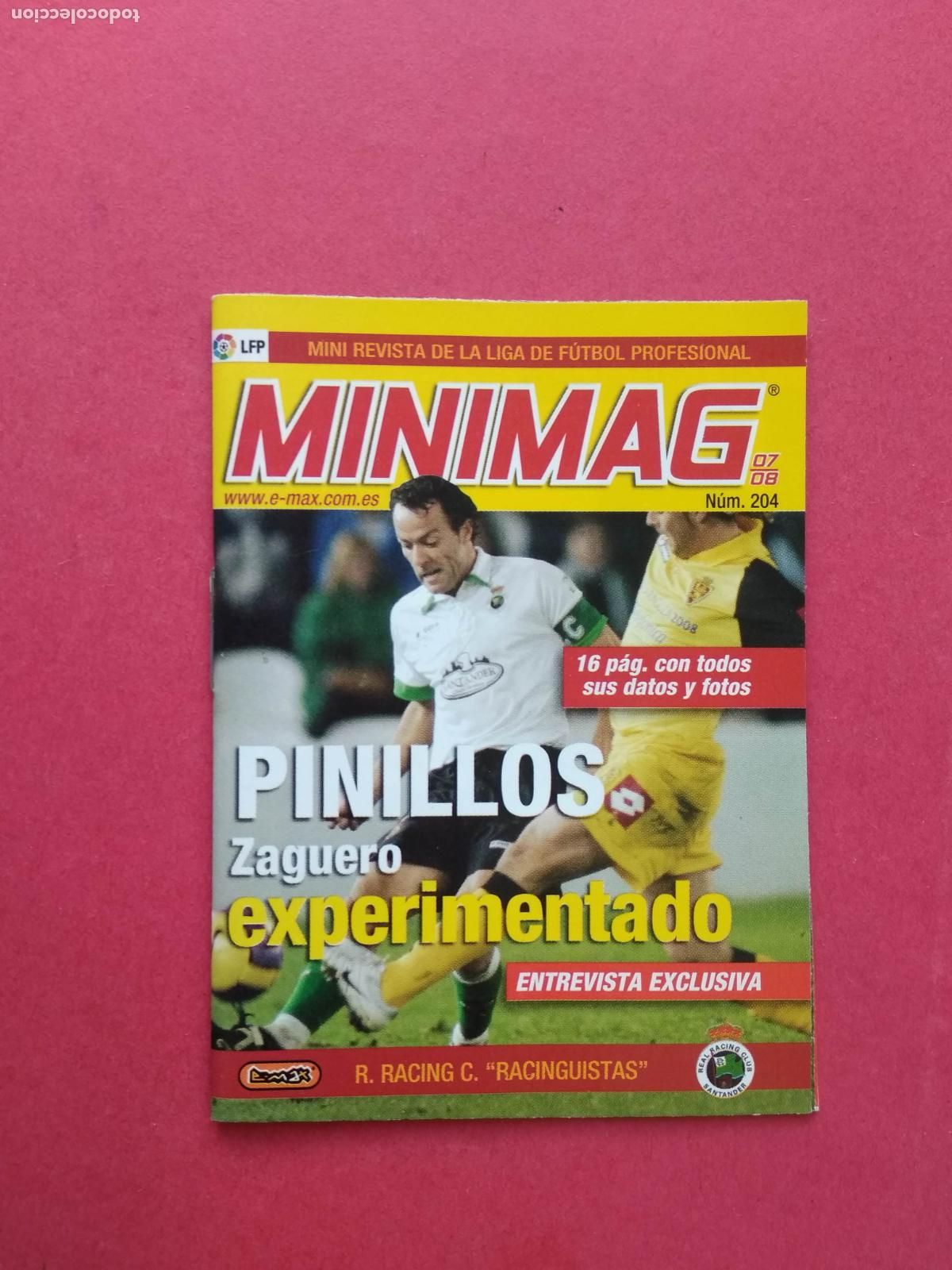 Cromos de f&uacute;tbol: MINI REVISTA MINIMAG E MAX LIGA 07 08 2007 2008 RACING DE SANTANDER N&ordm; 204 PINILLOS