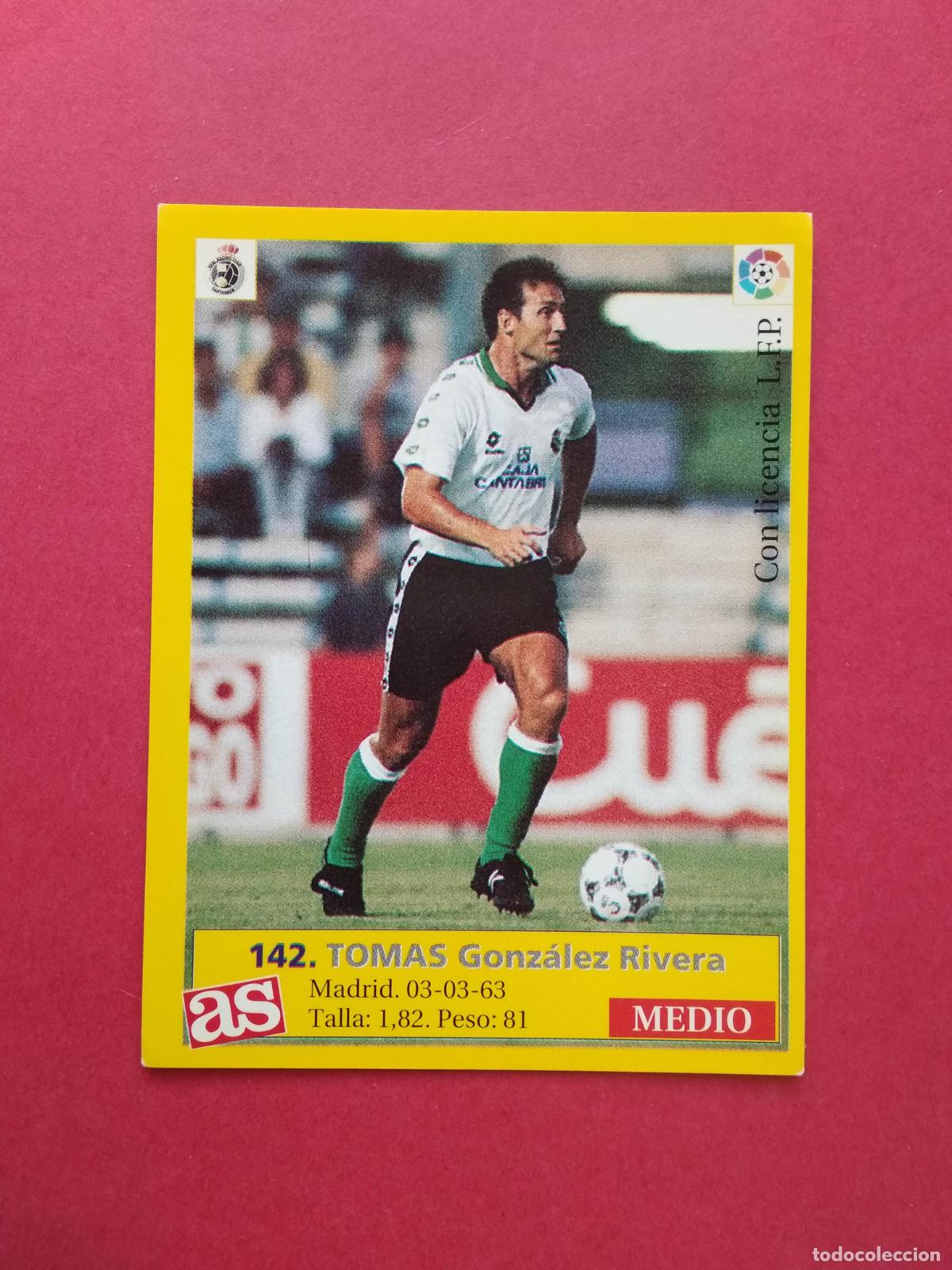 Cromos de f&uacute;tbol: DIARIO AS LIGA 95 96 1995 1996 CROMO NUNCA PEGADO RACING DE SANTANDER N&ordm; 142 TOMAS