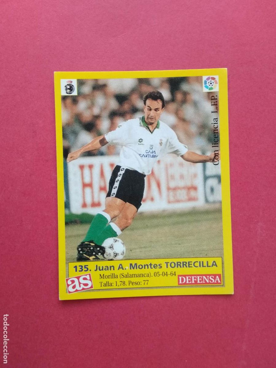 Cromos de f&uacute;tbol: DIARIO AS LIGA 95 96 1995 1996 CROMO NUNCA PEGADO RACING DE SANTANDER N&ordm; 135 TORRECILLA