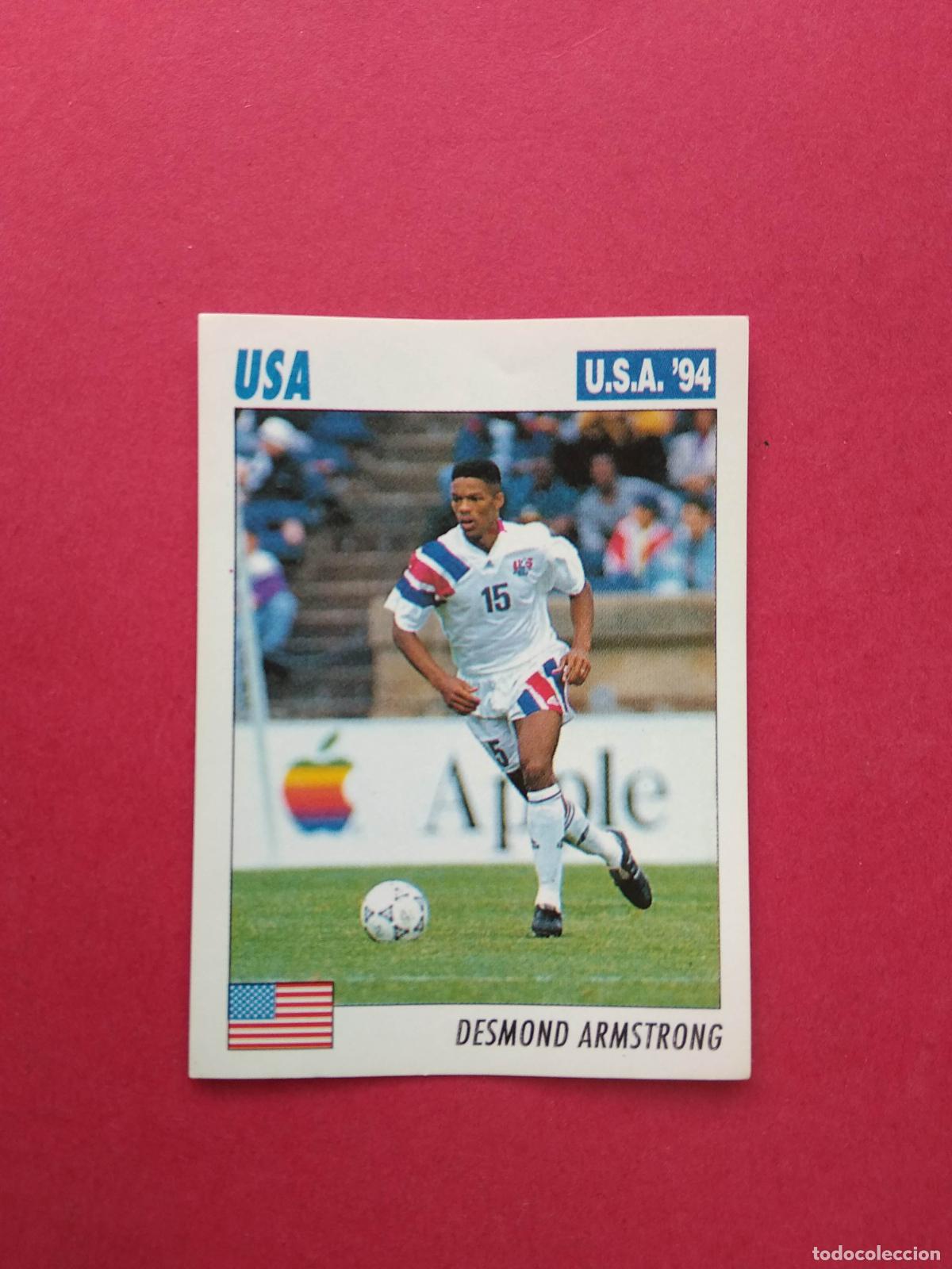 Cromos de f&uacute;tbol: SERVICE LINE MODENA ITALY SL USA 94 MUNDIAL DE FUTBOL 1994 CROMO EEUU N&ordm; 7 DESMOND ARMSTRONG