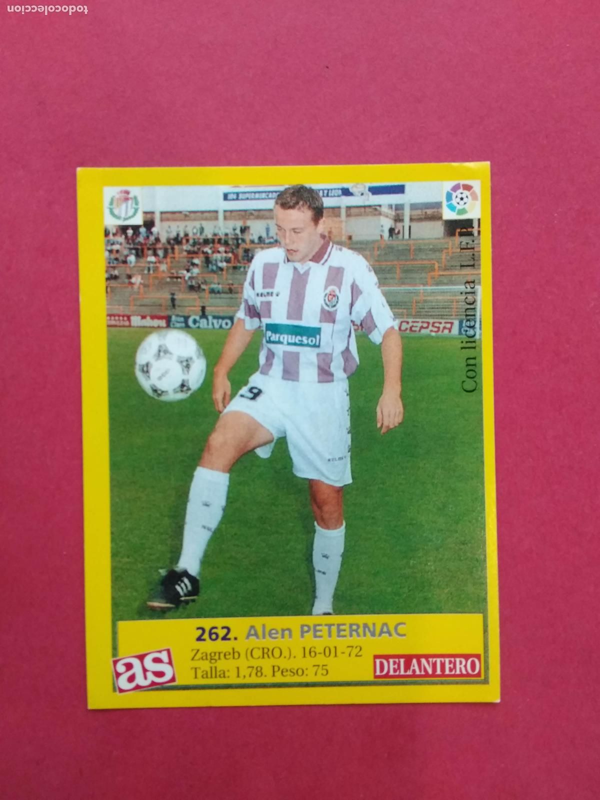 Cromos de f&uacute;tbol: DIARIO AS LIGA 95 96 1995 1996 CROMO NUNCA PEGADO VALLADOLID N&ordm; 262 PETERNAC