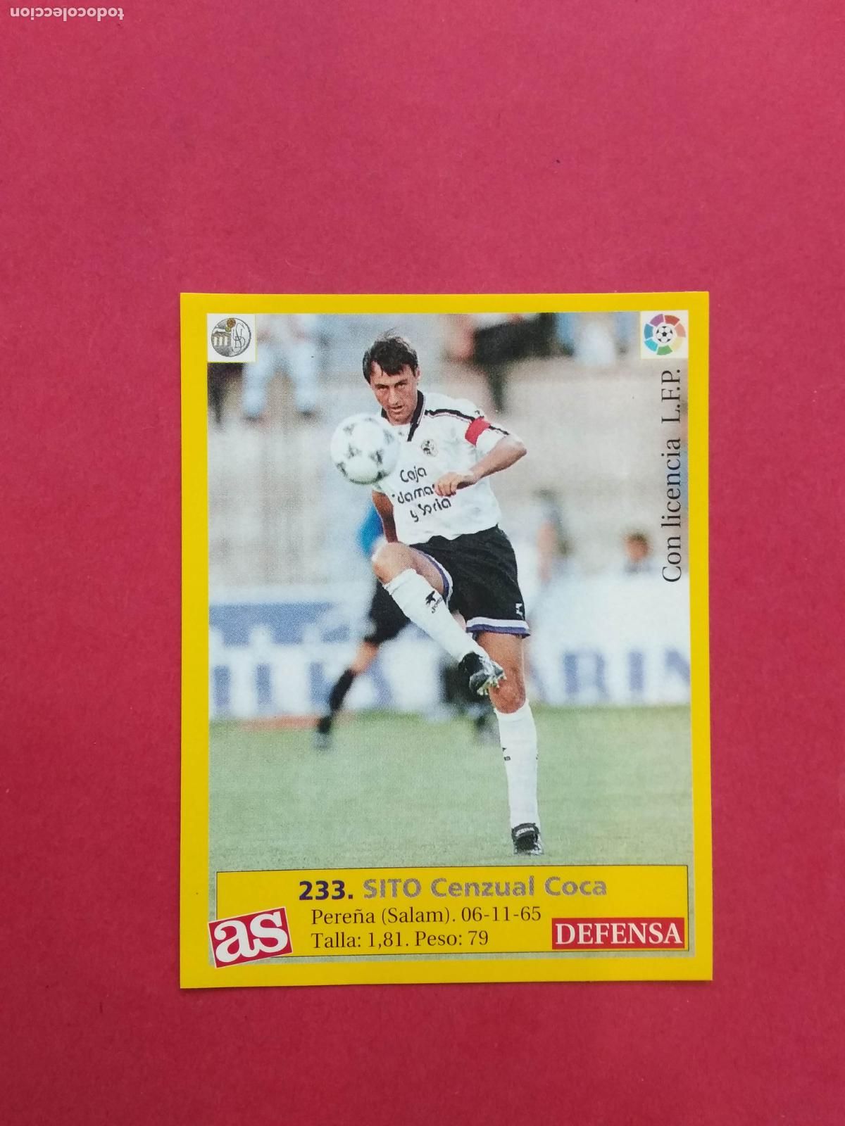 Cromos de f&uacute;tbol: DIARIO AS LIGA 95 96 1995 1996 CROMO NUNCA PEGADO SALAMANCA N&ordm; 233 SITO