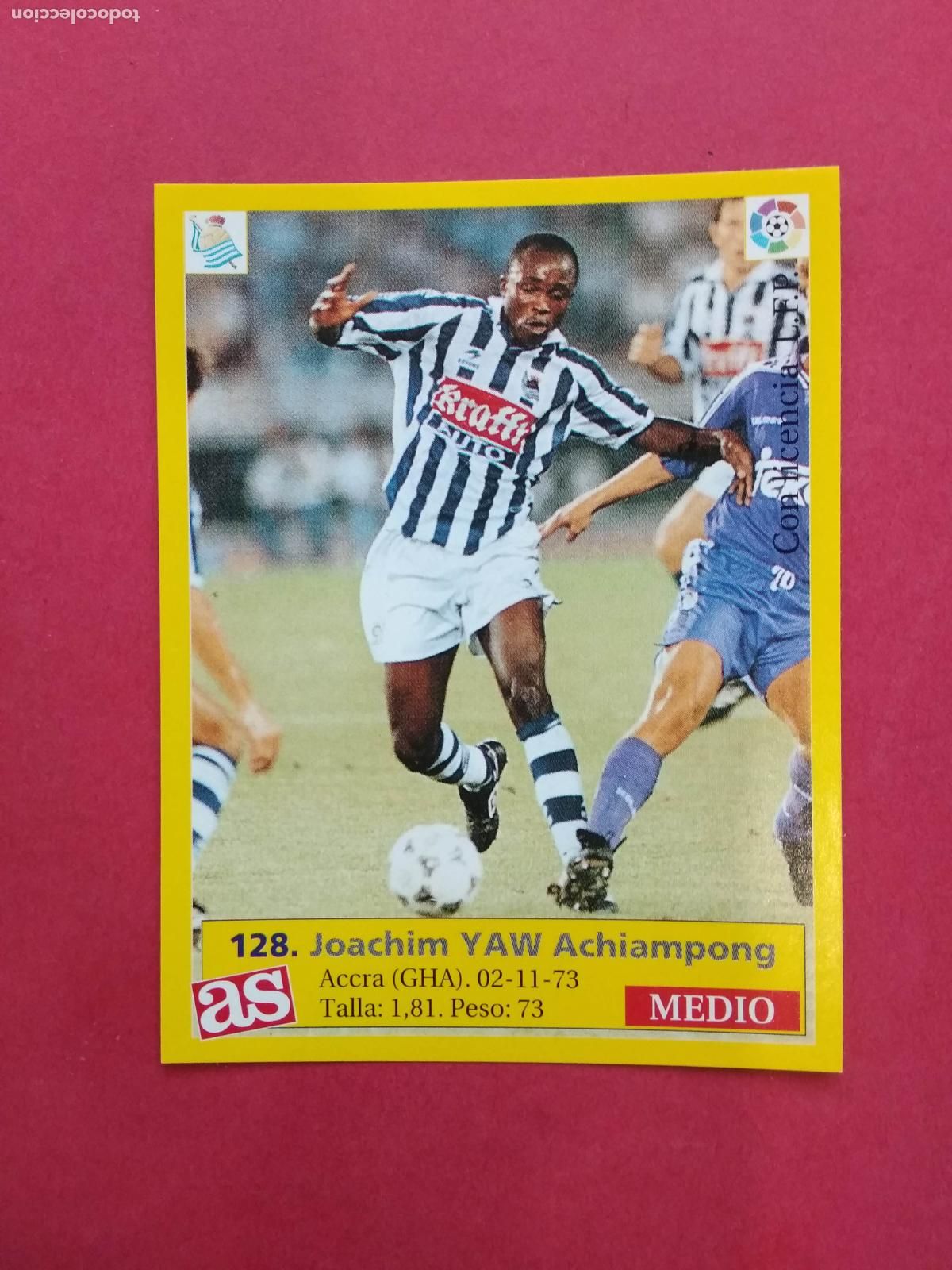 Cromos de f&uacute;tbol: DIARIO AS LIGA 95 96 1995 1996 CROMO NUNCA PEGADO REAL SOCIEDAD N&ordm; 128 YAW