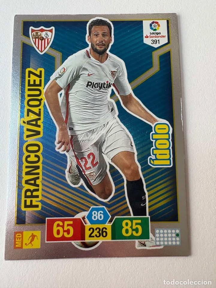 Cromos de f&uacute;tbol: Carta Franco V&aacute;zquez Sevilla &Iacute;dolo 391 Adrenalyn 2018-19
