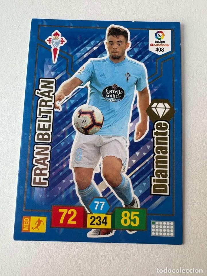 Cromos de f&uacute;tbol: Carta Fran Beltr&aacute;n Celta Diamante 408 Adrenalyn 2018-19