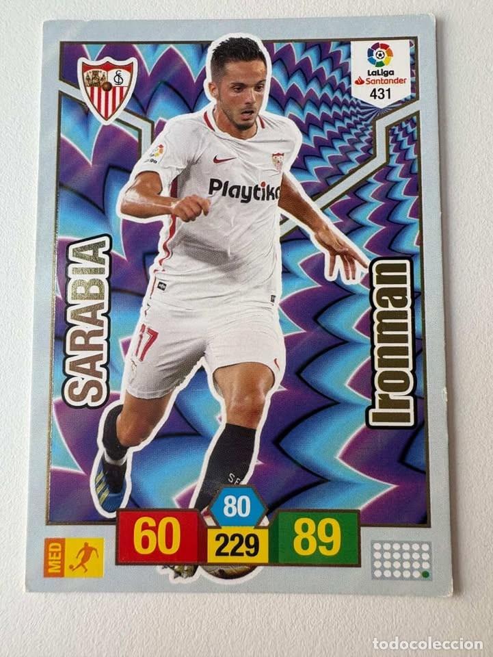 Cromos de f&uacute;tbol: Carta Sarabia Sevilla Ironman 431 Adrenalyn 2018-19