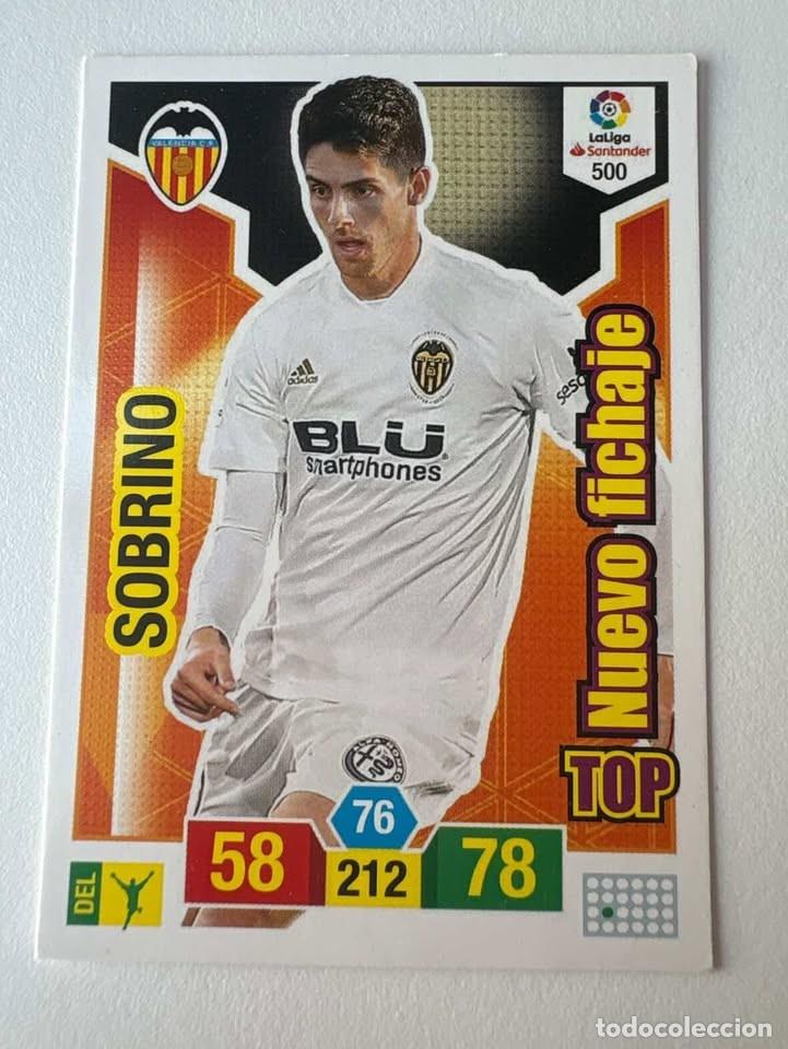 Cromos de f&uacute;tbol: Carta Sobrino Valencia Nuevo Top Fichaje 500 Adrenalyn 2018-19