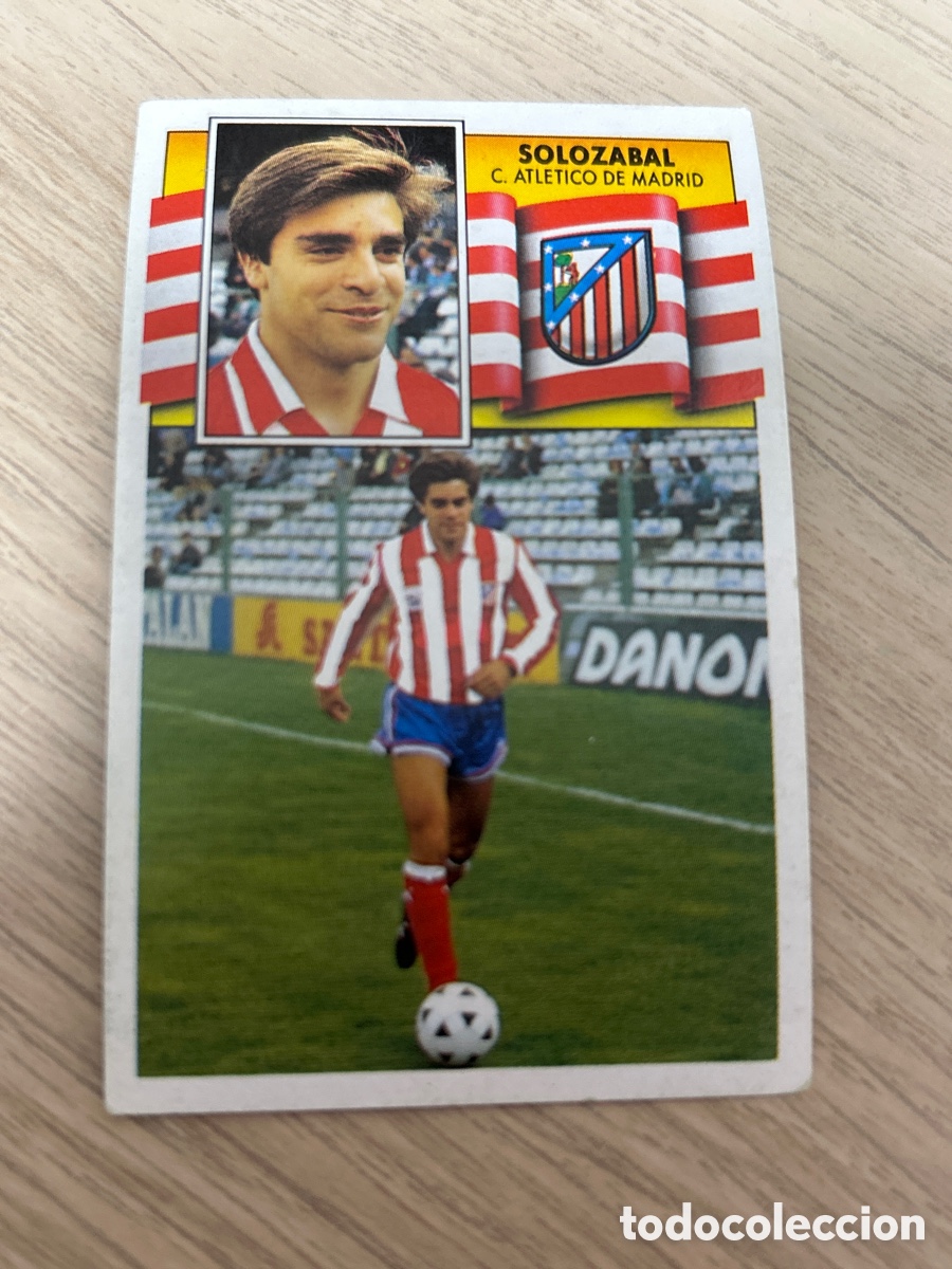 Cromos de f&uacute;tbol: SOLOZABAL ATLETICO DE MADRID LIGA ESTE 1990 1991 90 91 NUNCA PEGADO SIN PEGAR