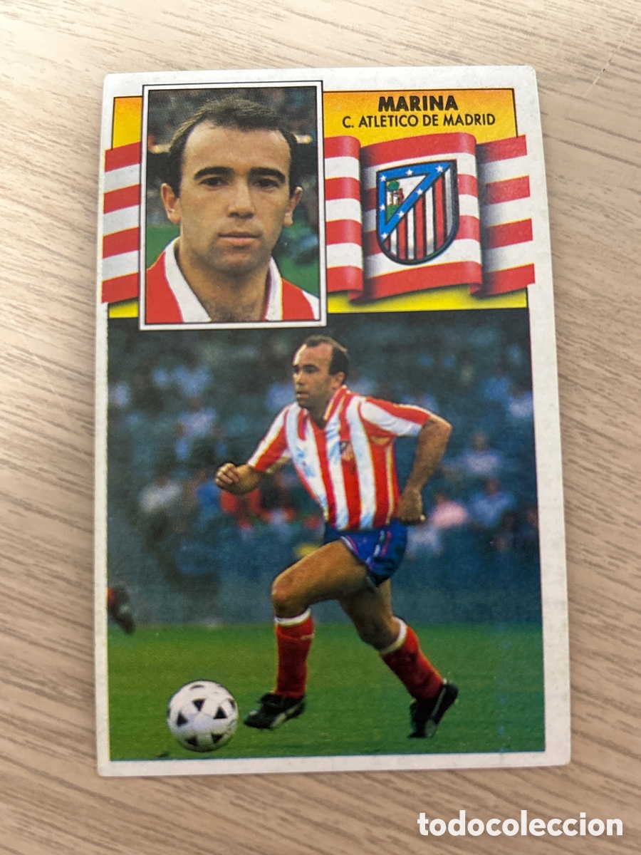 Cromos de f&uacute;tbol: MARINA BAJA ATLETICO DE MADRID LIGA ESTE 1990 1991 90 91 NUNCA PEGADO SIN PEGAR