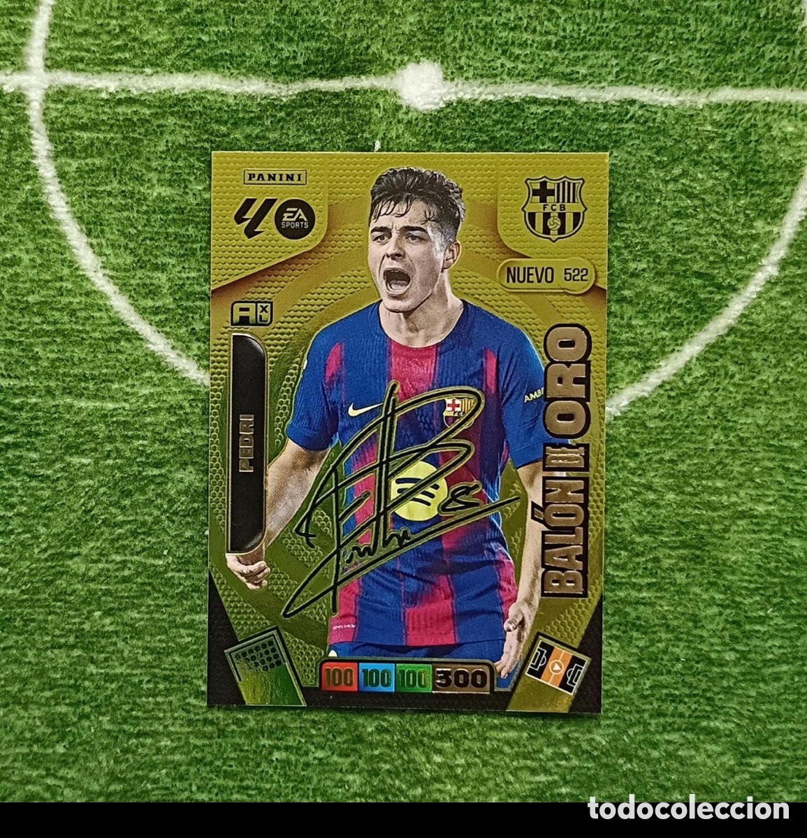 Cromos de f&uacute;tbol: PEDRI BARCELONA 522 FIRMADO NUEVO BALON DE ORO ADRENALYN XL LIGA 2025/2026 25 26 PANINI