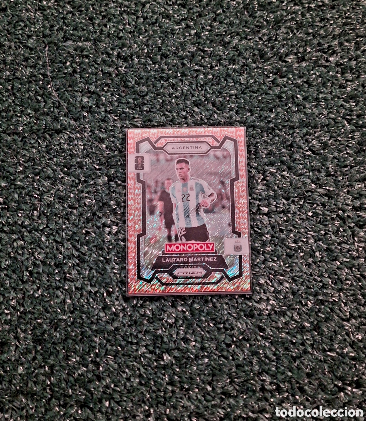 Cromos de f&uacute;tbol: Lautaro Mart&iacute;nez /500 Gold Shimmer Panini Monopoly Prizm