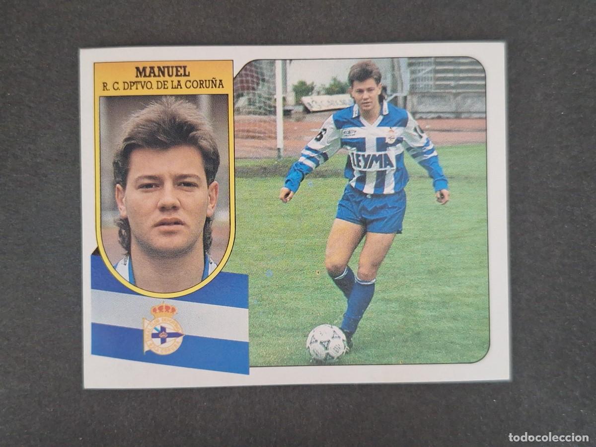 Cromos de f&uacute;tbol: L3 MANUEL DEPORTIVO DE LA CORU&Ntilde;A LIGA ESTE 1991 1992 91 92 CARTON SIN PEGAR NUNCA PEGADO