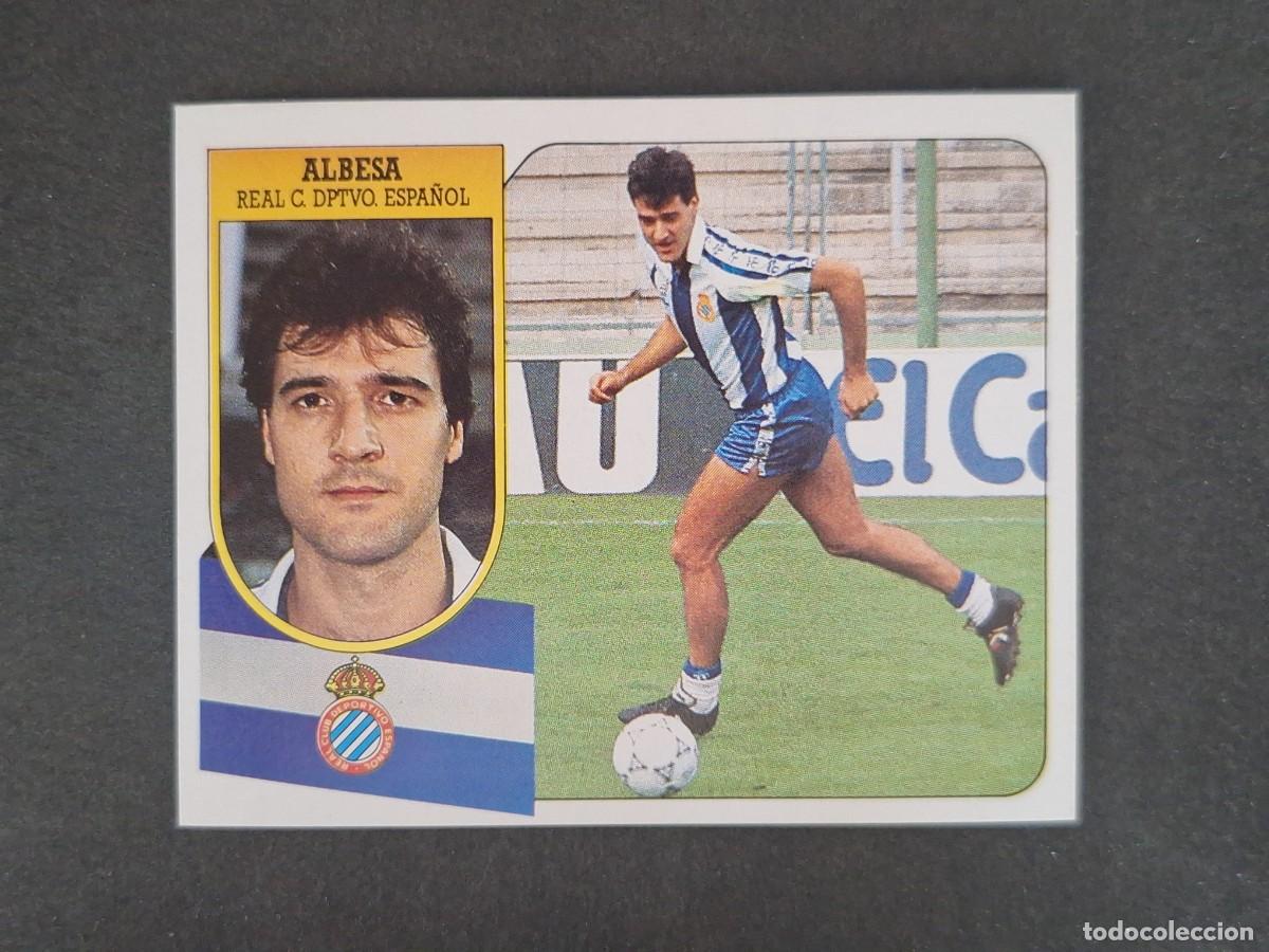 Cromos de f&uacute;tbol: L3 ALBESA R. C. D. ESPA&Ntilde;OL LIGA ESTE 1991 1992 91 92 CARTON SIN PEGAR NUNCA PEGADO