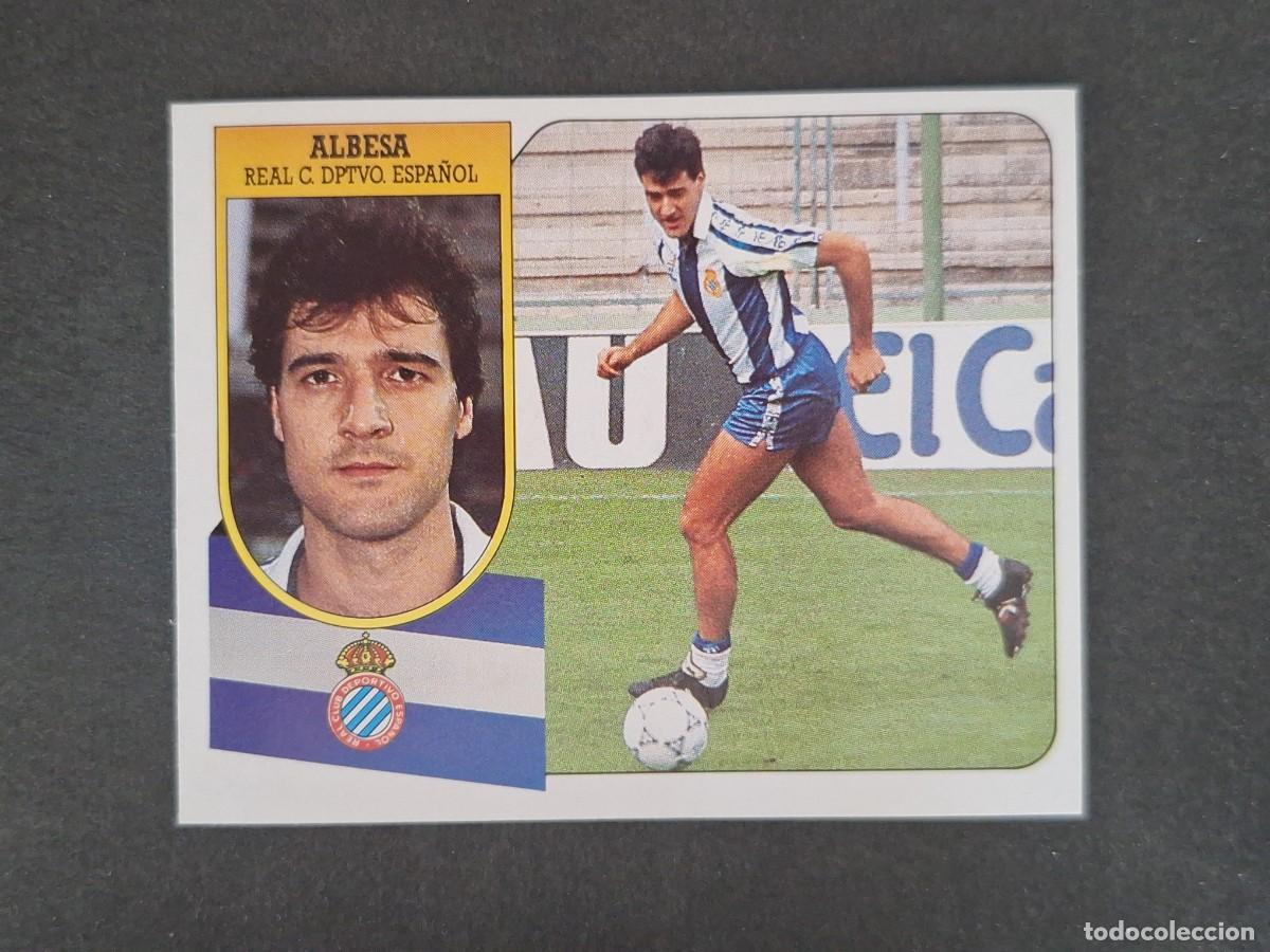 Cromos de f&uacute;tbol: L3 ALBESA R. C. D. ESPA&Ntilde;OL LIGA ESTE 1991 1992 91 92 CARTON SIN PEGAR NUNCA PEGADO