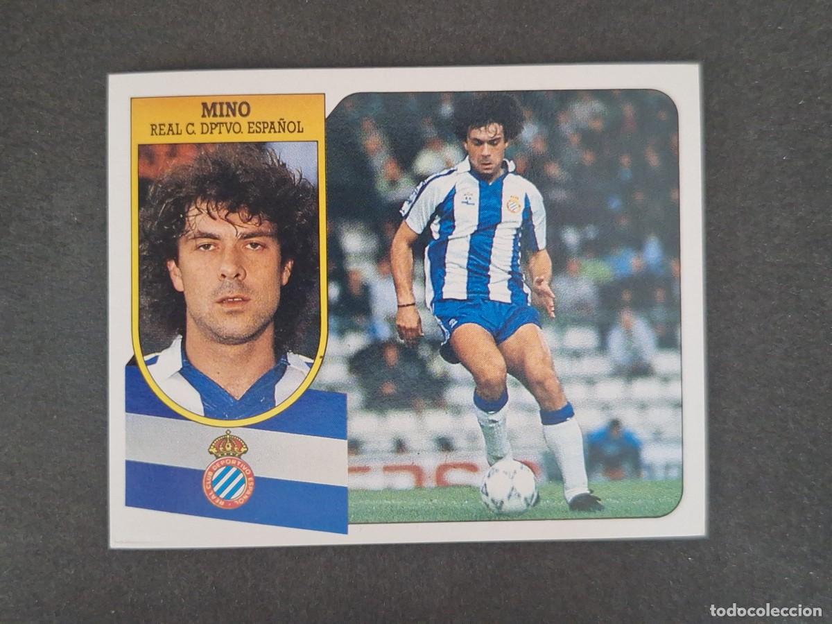 Cromos de f&uacute;tbol: L3 MINO R. C. D. ESPA&Ntilde;OL LIGA ESTE 1991 1992 91 92 CARTON SIN PEGAR NUNCA PEGADO