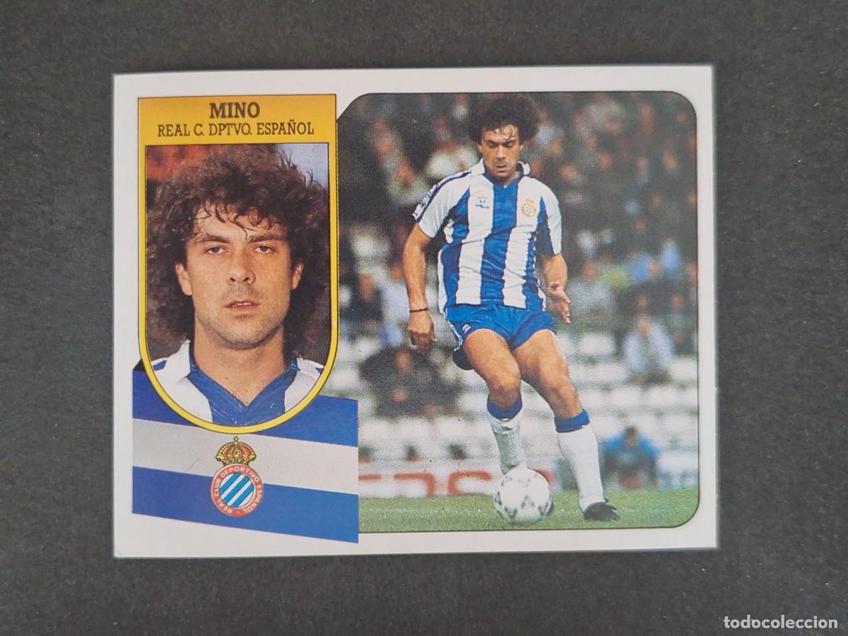 Cromos de f&uacute;tbol: L3 MINO R. C. D. ESPA&Ntilde;OL LIGA ESTE 1991 1992 91 92 CARTON SIN PEGAR NUNCA PEGADO