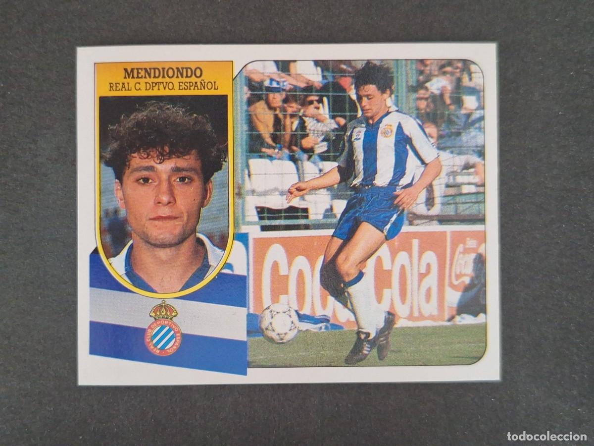 Cromos de f&uacute;tbol: L3 MENDIONDO R. C. D. ESPA&Ntilde;OL LIGA ESTE 1991 1992 91 92 CARTON SIN PEGAR NUNCA PEGADO