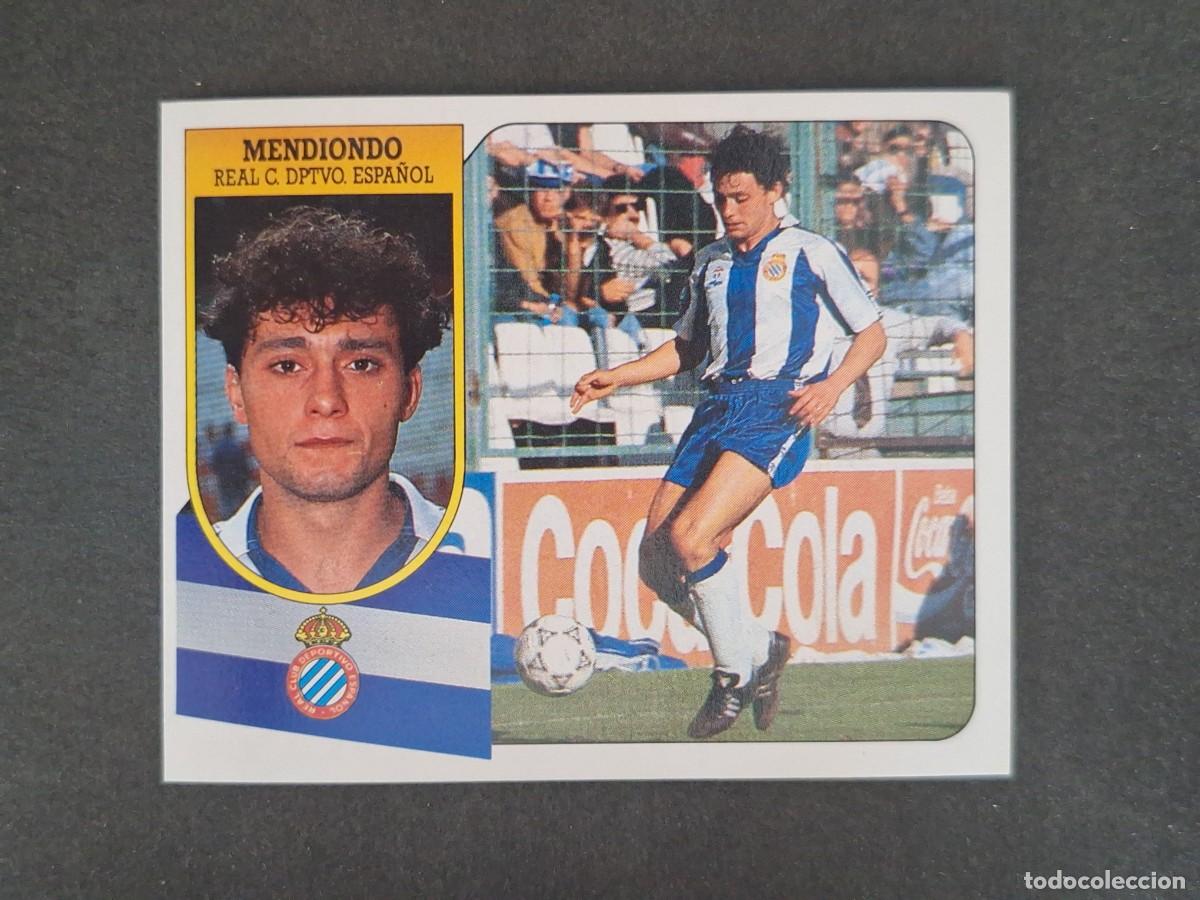 Cromos de f&uacute;tbol: L3 MENDIONDO R. C. D. ESPA&Ntilde;OL LIGA ESTE 1991 1992 91 92 CARTON SIN PEGAR NUNCA PEGADO