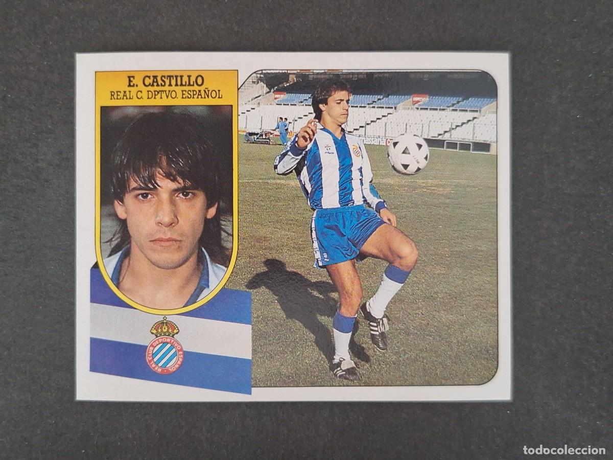 Cromos de f&uacute;tbol: L3 E. CASTILLO R. C. D. ESPA&Ntilde;OL LIGA ESTE 1991 1992 91 92 CARTON SIN PEGAR NUNCA PEGADO
