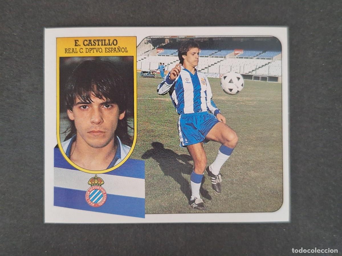 Cromos de f&uacute;tbol: L3 E. CASTILLO R. C. D. ESPA&Ntilde;OL LIGA ESTE 1991 1992 91 92 CARTON SIN PEGAR NUNCA PEGADO