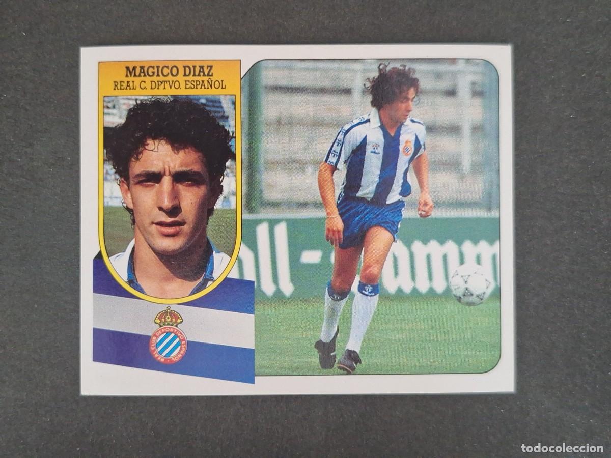Cromos de f&uacute;tbol: L3 MAGICO DIAZ R. C. D. ESPA&Ntilde;OL LIGA ESTE 1991 1992 91 92 CARTON SIN PEGAR NUNCA PEGADO