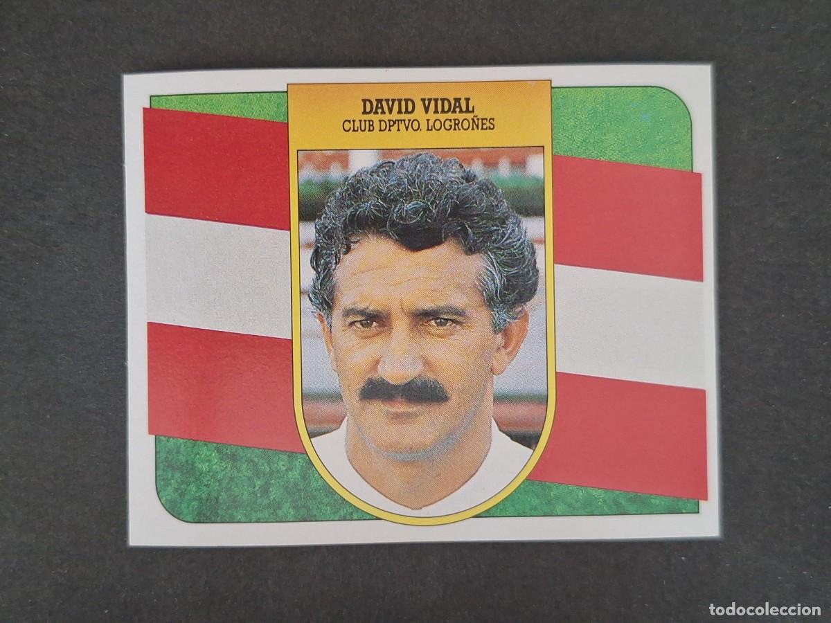 Cromos de f&uacute;tbol: L3 DAVID VIDAL ENTRENADOR C. D. LOGRO&Ntilde;ES LIGA ESTE 1991 1992 91 92 CARTON SIN PEGAR NUNCA PEGADO