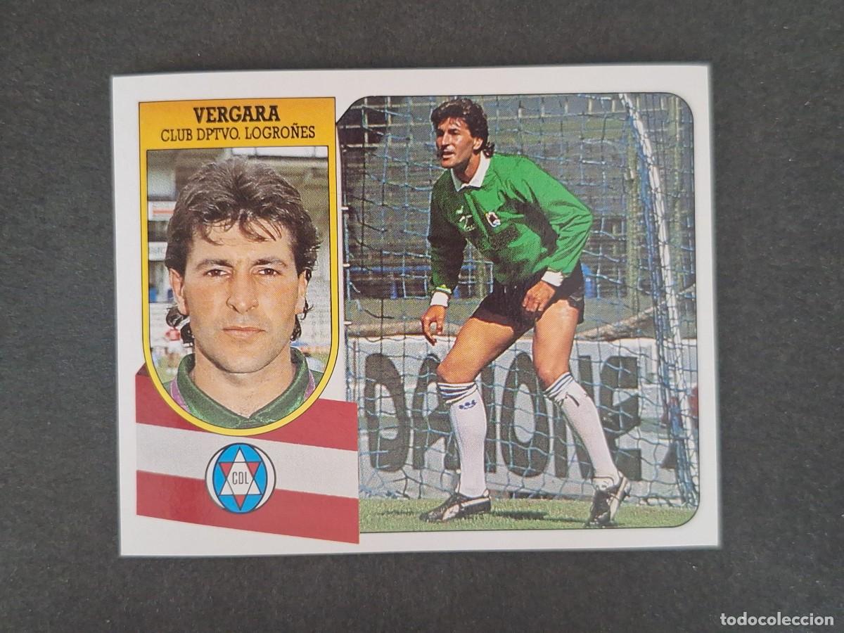 Cromos de f&uacute;tbol: L3 VERGARA C. D. LOGRO&Ntilde;ES LIGA ESTE 1991 1992 91 92 CARTON SIN PEGAR NUNCA PEGADO