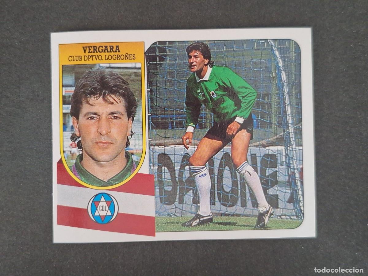 Cromos de f&uacute;tbol: L3 VERGARA C. D. LOGRO&Ntilde;ES LIGA ESTE 1991 1992 91 92 CARTON SIN PEGAR NUNCA PEGADO