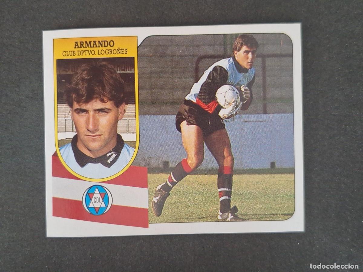 Cromos de f&uacute;tbol: L3 ARMANDO C. D. LOGRO&Ntilde;ES LIGA ESTE 1991 1992 91 92 CARTON SIN PEGAR NUNCA PEGADO
