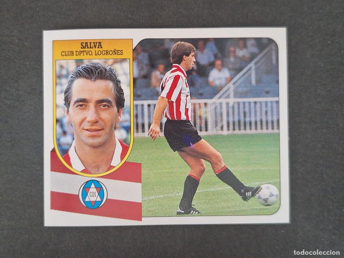 Cromos de f&uacute;tbol: L3 SALVA C. D. LOGRO&Ntilde;ES LIGA ESTE 1991 1992 91 92 CARTON SIN PEGAR NUNCA PEGADO